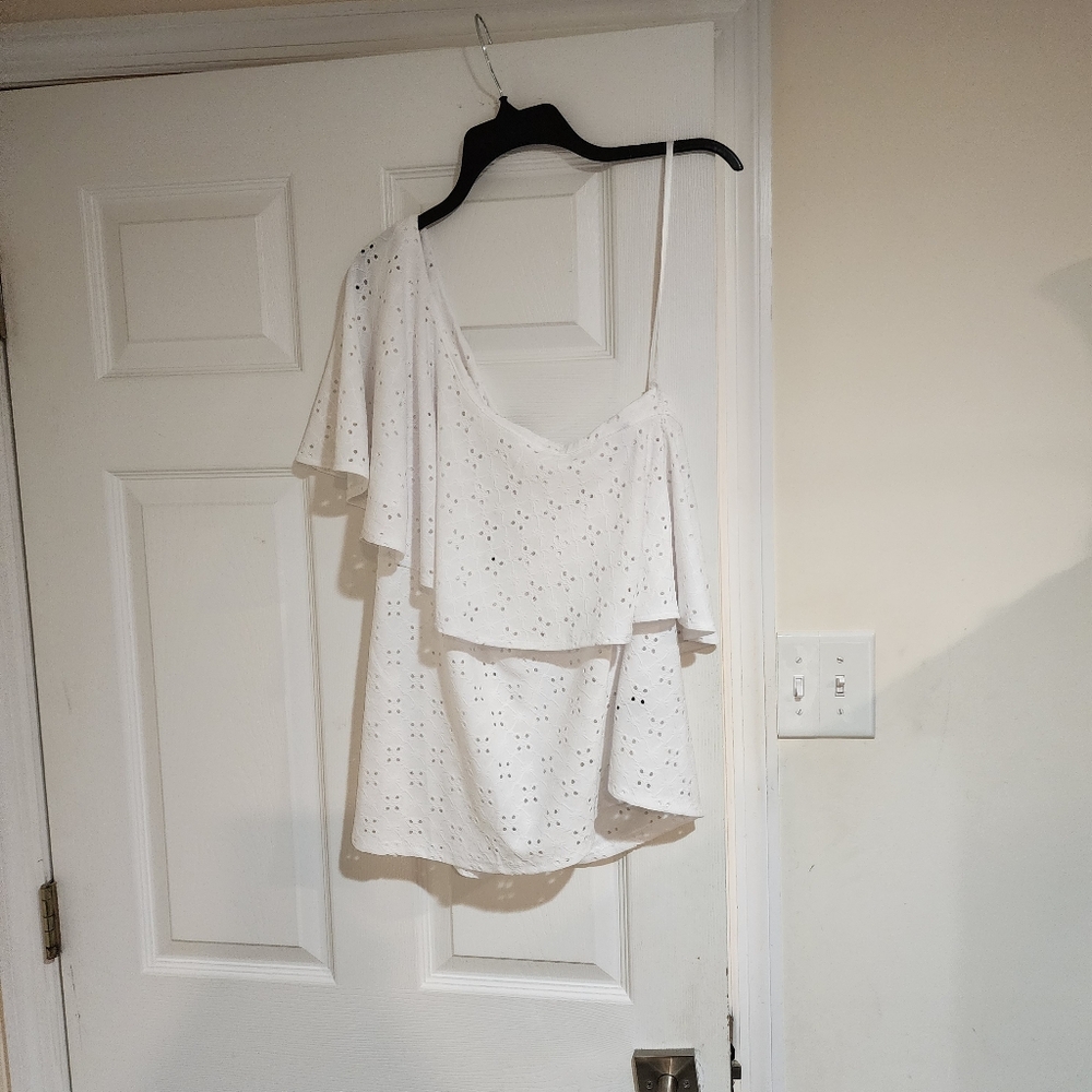 Elegant White Eyelet Blouse